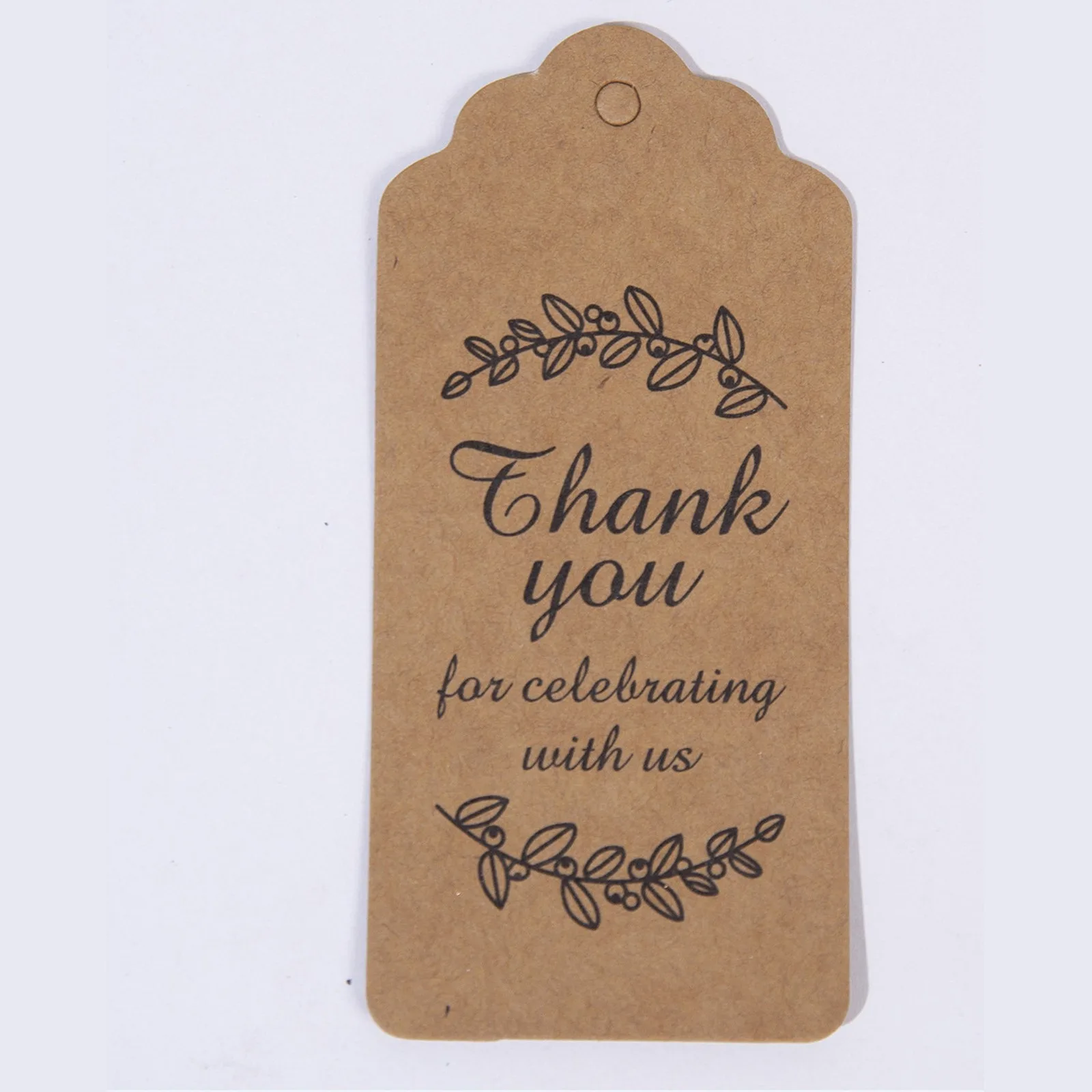 Kraft hang tag printed Thank you for celebrating with us
