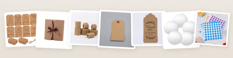Rustic picks: christmas kraft gift tags with twine, kraft gift boxes with ribbon bow and jute twine