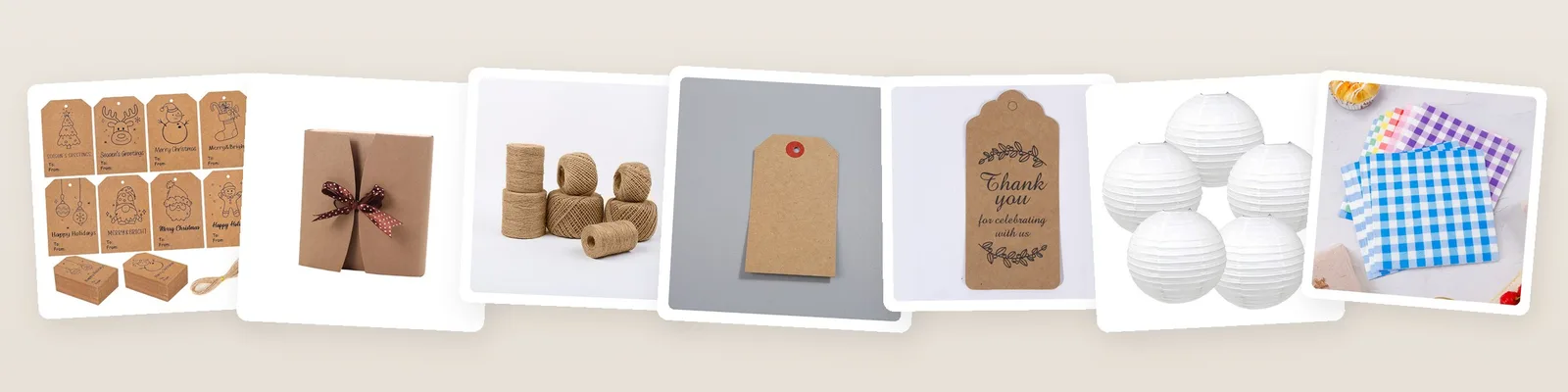 Rustic picks: christmas kraft gift tags with twine, kraft gift boxes with ribbon bow and jute twine