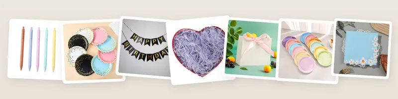 Pastel picks: pastel retractable gel pens, gold foil polka dot paper plates and gold foil happy birthday banner